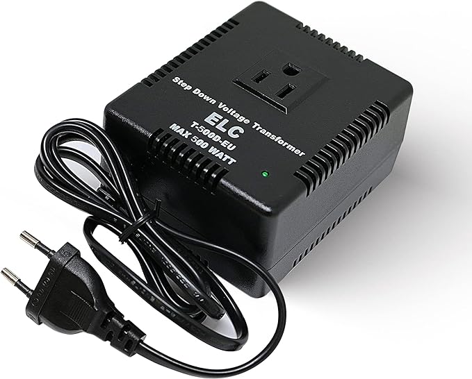 ELC 500-Watt Voltage Converter - Step Down - 220v to 110v / 240v to 120v Travel Power Converter - for Hair Straightener, Hair Dryer, Laptops and Chargers, CE Certified [3-Years Warranty]