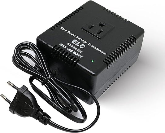 ELC 500-Watt Voltage Converter - Step Down - 220v to 110v / 240v to 120v Travel Power Converter - for Hair Straightener, Hair Dryer, Laptops and Chargers, CE Certified [3-Years Warranty]