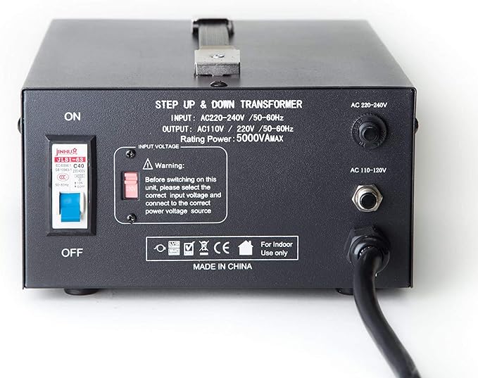 ELC T-5000+ 5000-Watt Voltage Converter Transformer - Step Up/Down - 110V/220V - Circuit Breaker Protection Heavy Duty [3-Years Warranty]